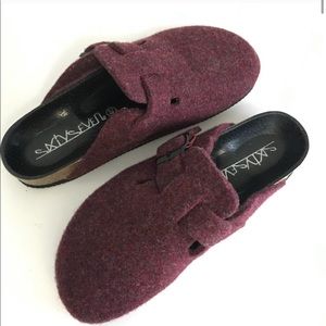 Sixty Seven Clog Felted Mule Burgundy Shoes 40-9.5